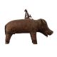 Handmade Brass Pig Statue with Two Riders