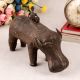 Brass Hippopotamus Statue with Riders