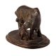 Indian Brass Cow & Calf Statue in Dark Finish