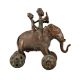 Indian Brass Elephant Statue with Two Riders
