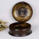 Round Handmade Jewelry Box Made of Brass