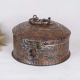 Round Antique Brass Jewelry Box for Storage