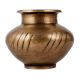 Indian Brass Water Pot Carved with Patterns