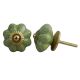 Green Crackle Melon Ceramic Dresser Knob