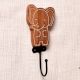 Brown Wooden Elephant Decorative Wall Hooks