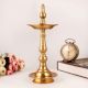 Golden Brass Oil Lamp with Lingam on Top