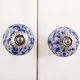 Blue Calico Ceramic Dresser Knob