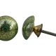 Brass Green Floral Cabinet Knobs