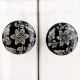 Black Floral Flat Knob
