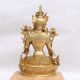 Golden Bronze Goddess White Tara Statue for Worship