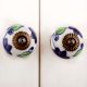 Purple Green Floral Dresser Knob