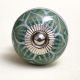 Olive Green Flower Dresser Knob