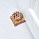 Brown & White Check Pattern Ceramic Wooden Door Stopper