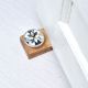 Grey and White Flower Mother of Pearl Wooden Door Stopper