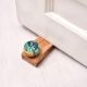Green Stone Wooden Door Stopper