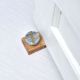 Round Grey Stone Handmade Wooden Door Stopper