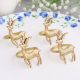 Handcrafted Reindeer Brass Napkin Ring in Set of 4