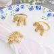 High-Quality Brass Elephant Napkin Ring in Set of 4