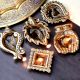 Brass Oil Lamps For Ritual Puja Golden Pital Diwali Diya Pack of 5