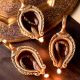 Brass Om Carved Temple Diwali Diya Lamp Pack of 3 Diyas