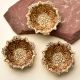 Hindu Brass Oil Lamp Diya Engraved Floral Swastika Diwali Diya Decoration Pack of 3