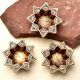 Brass Starry Flower Oil Lamp Diwali Decoration Gift Pack of 3 Diyas