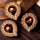 Brass Bud Shaped Decorative Border Diwali Diya Pack of 3