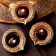 Tribal Design Round Brass Diwali Diya Pack of 3