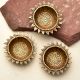 Brass Diwali Diya Lamps Round Sun Flower Shaped Deepak Pack of 3