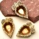 Brass Leaf Shape Diwali Diya with Intricate Design Pack of 3