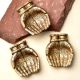 Engraved Design Two Hands Brass Diwali Diyas Pack of 3