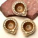 Brass Flower Engraved Diwali Diya Pack of 3 Diyas