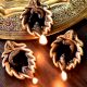 Brass Ganpati And Leaf Shape Diwali Diya Pack of 3 Diyas