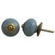 Steel Grey Crackle Ceramic Drawer Knob