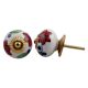 Red Flower Ceramic Drawer Knob