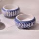 Blue and White Modern Tea Light Holder in Set of 4