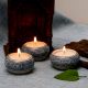 Round Modern Ceramic Tea Light Holder for Decor in Set of 4
