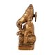 Handmade Antique Brown Lord Ganesha Statue for Worship
