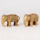 Handmade Golden Brass Elephant Statue in Pair of 2