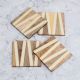 Modern Square Wooden Coasters for Decor - Pack of 4