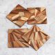 Premium Brown Wooden Tea Coasters - Pack of 4