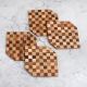 Beautiful Check Pattern Wooden Coasters - Pack of 4