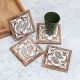Indian Modern Wooden Coasters for Decor - Pack of 4
