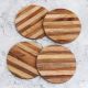 Finest Quality Brown Wooden Coasters - Pack of 4