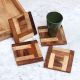 Handcrafted Modern Wooden Coasters for Decor - Pack of 4
