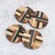 Antique Brown Wooden Coasters for Decoration - Pack of 4