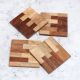 Brown Vintage Style Wooden Coasters - Pack of 4