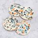 Multi Coloured Handmade Wooden Coasters - Pack of 4