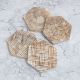 Brown Hexagon Wooden Coasters for Decor - Pack of 4