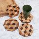 Attractive Handmade Brown Wooden Coasters - Pack of 4